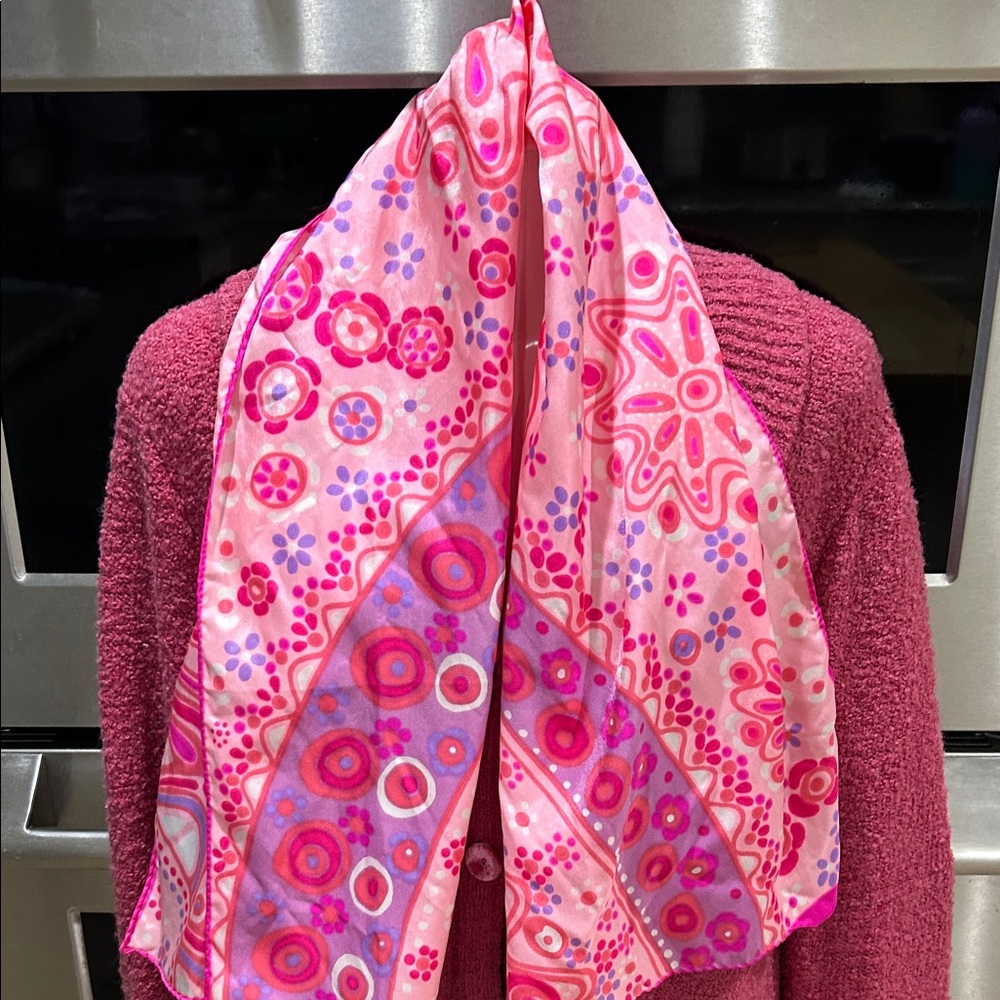 Pink and Purple Patterned Scarf